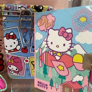 Hello Kitty Pink and Blue Notebook Hello kitty tin jar